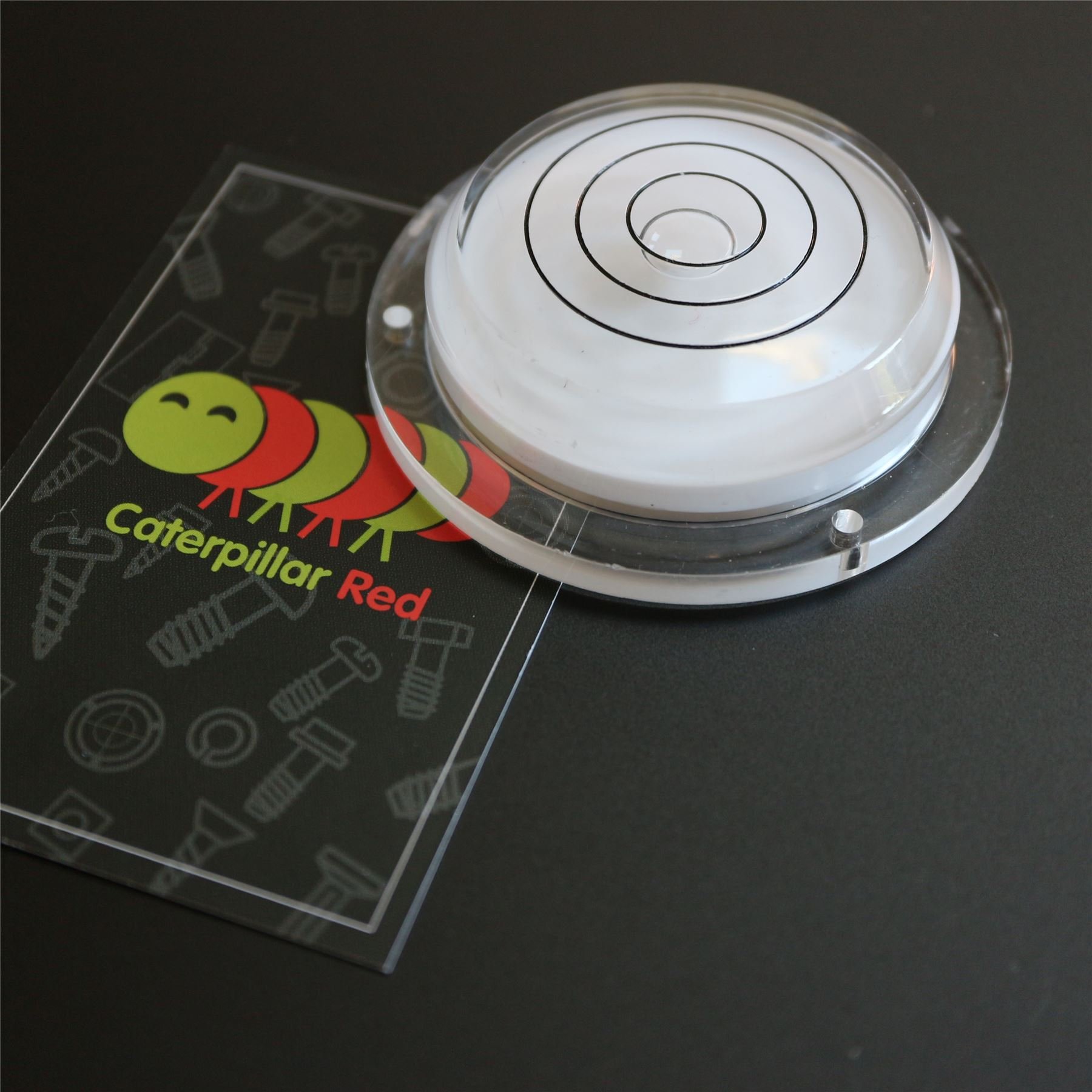 Flanged Large Round Bulls Eye Bubble Level - Tool Clock Hobby Turntable Camera Caravan, Clear aqueous