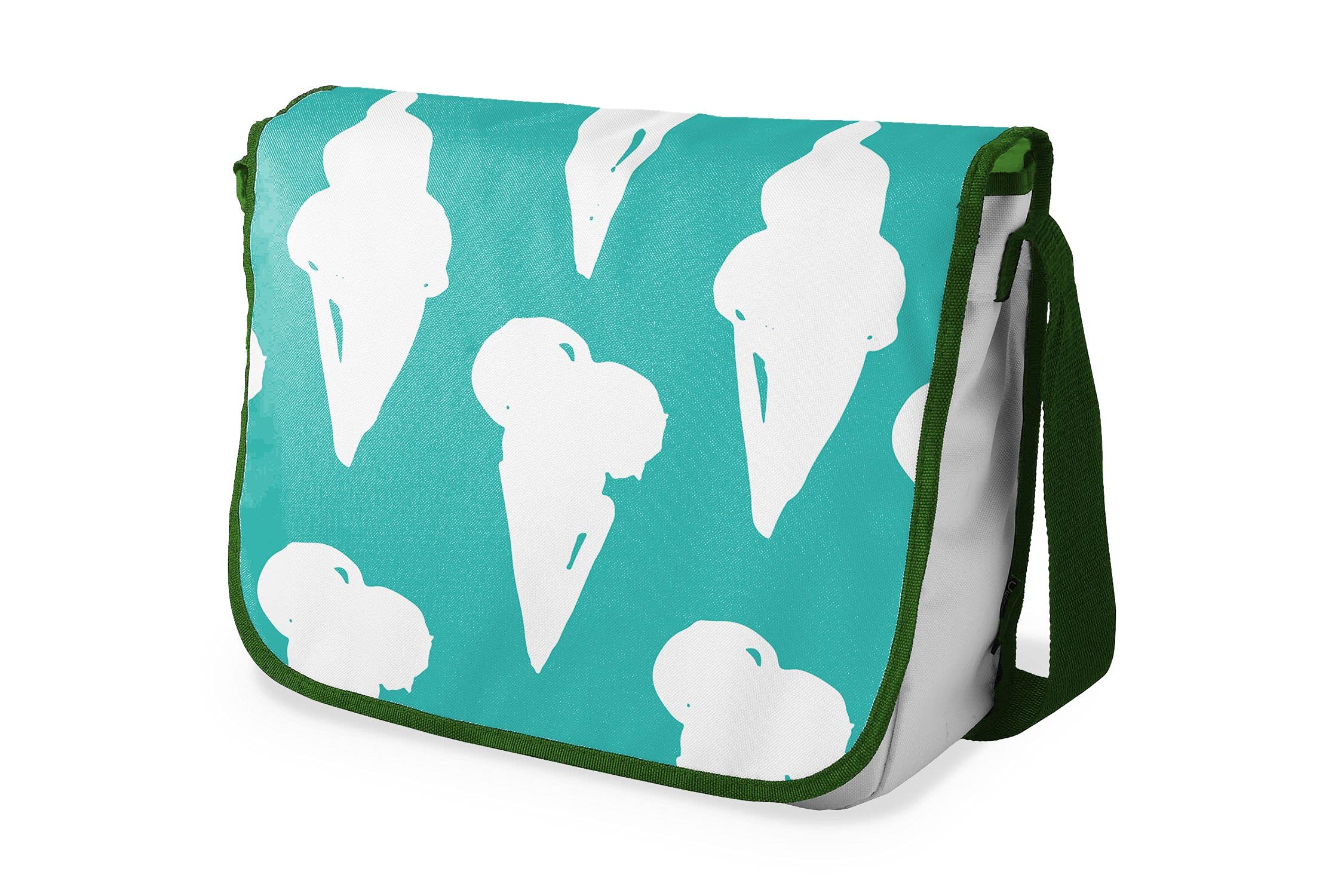 Bonamaison Digitally Printed Messenger School Bag with Khaki Strap for Students, Cross Body Bag, Courier Bag, Shoulder Bag for School, Back to School, Size: 29x36 Cm