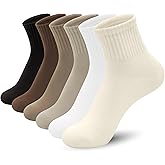 Sakusock Cotton Quarter Socks for Women and Men Thin Mini Crew Elastic Casual Soft Comfort Above Ankle Socks 6 Pairs