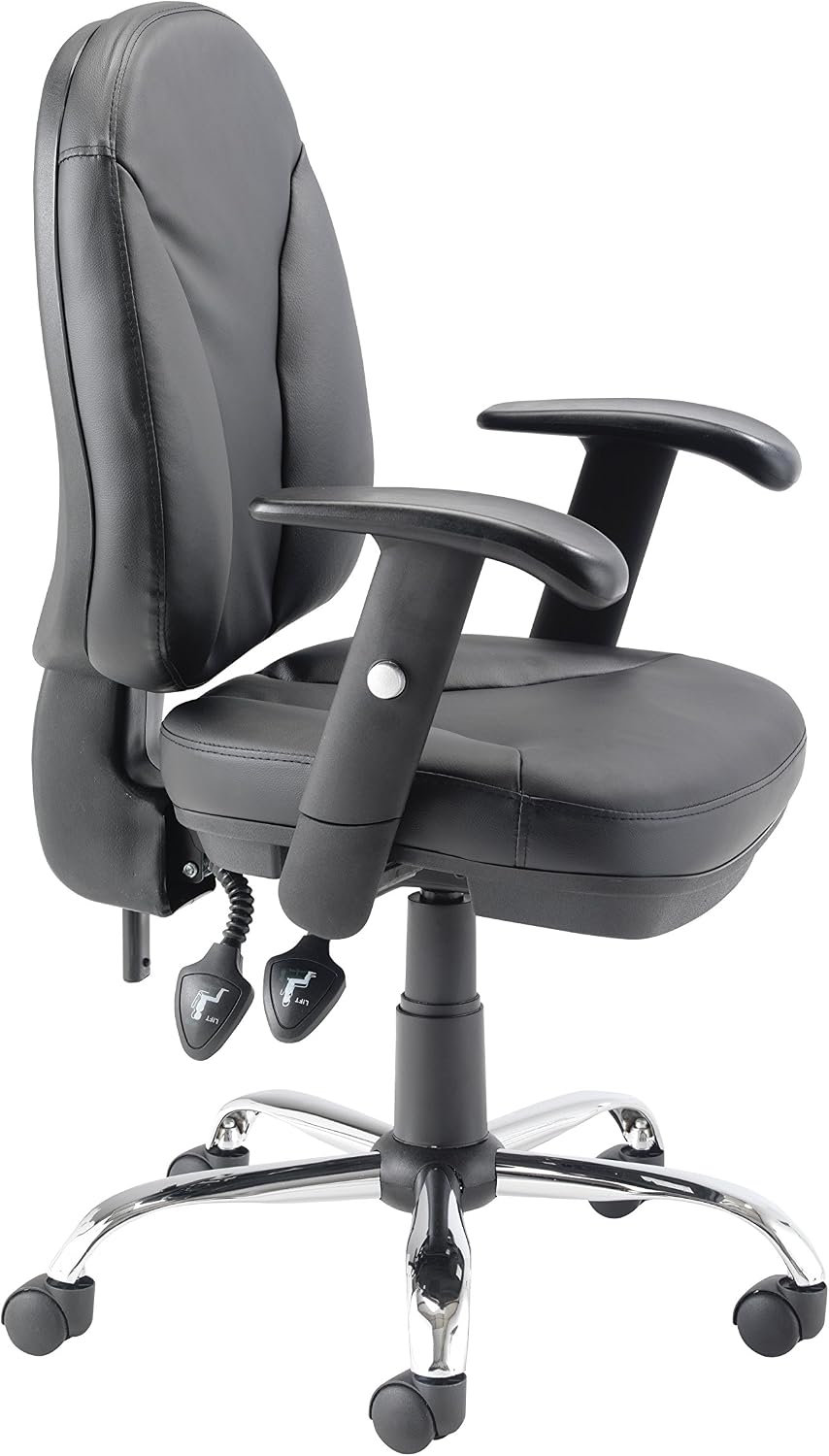 Office Hippo Ergonomic Contemporary Office Chair, Highly Adjustable, Black PU Leather, Lock Tilt Recline, Low Back - Image 3