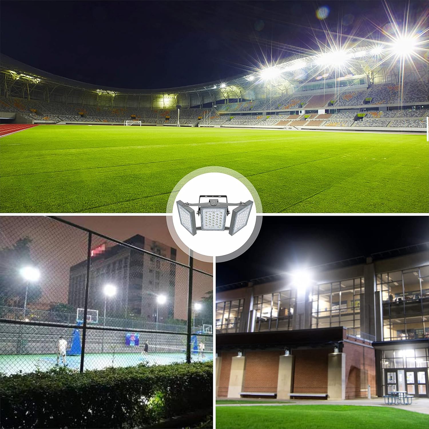 STASUN 150W LED Flood Light, 13500lm Super Bright Outdoor Security Lights with Wider Lighting Angle, 5000K Daylight, IP65 Waterproof Outside Yard Court Stadium Parking Lot Lighting Fixture: Home Improvement