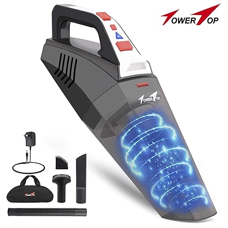 Towertop Cordless Handheld Vacuum Car Vacuum Cleaner Rechargeable Portable Hand Vacuum Wet Dry Vacuum For Home Pet Hair Car Cleaning