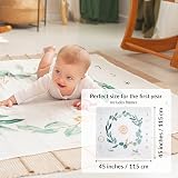 ODOXIA Baby Milestone Blanket Leaves Cotton Muslin 115 x 115 cm Includes Frames view 5