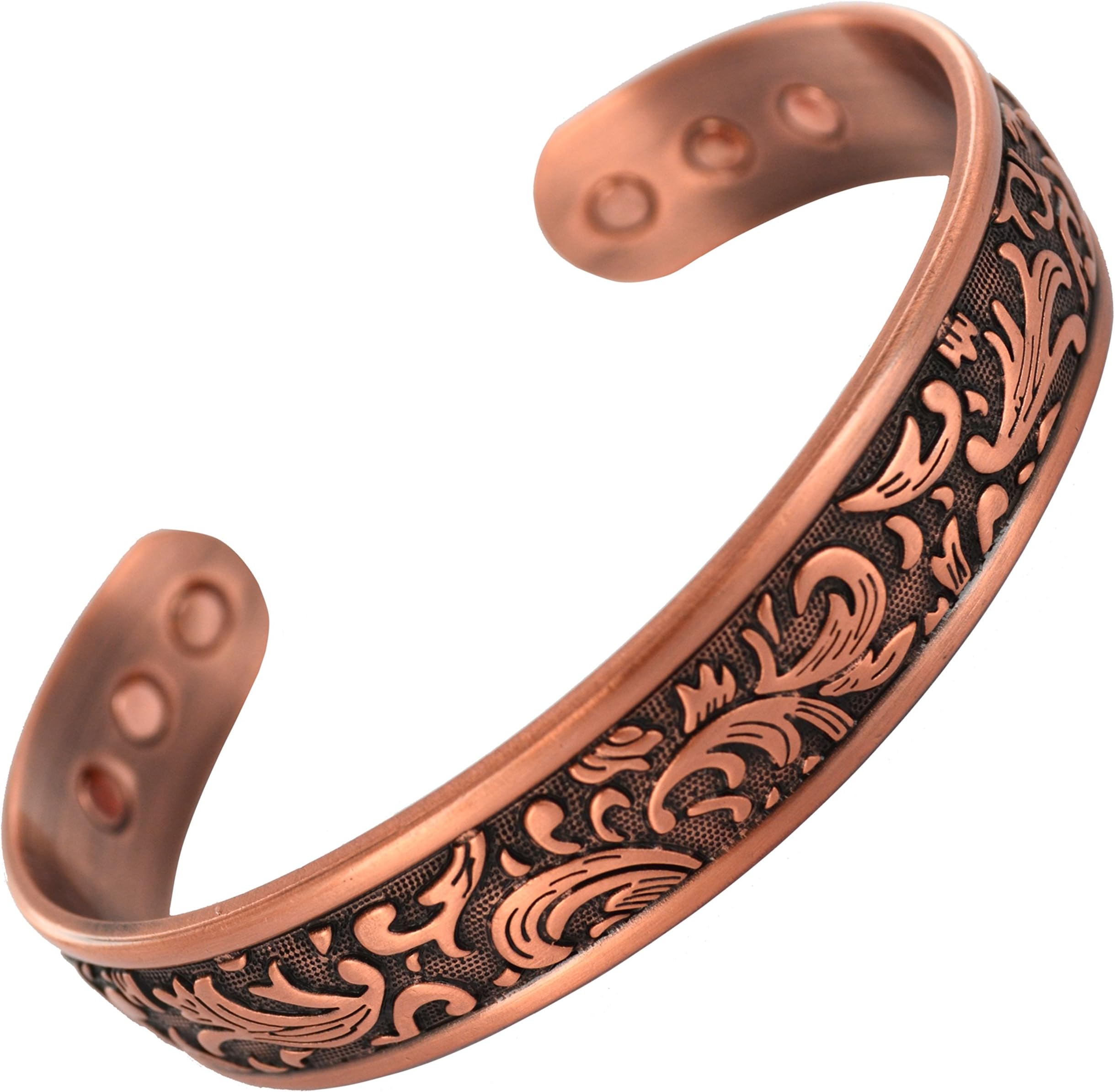 Stargems® Stylish Magnetic Pure Copper Bracelet 6 Powerful Magnets Arthritis Healing AID Pain Relief Therapy Bangle Strong Wrist Band Bio Torque Celtic Women Ladies Mens + Free Velvet Gift Pouch!
