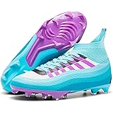 KIUSMETY Soccer Cleats for Mens Womens Lace-Up Indoor Professional Training Turf Football Boots High Ankle Baseball Shoes