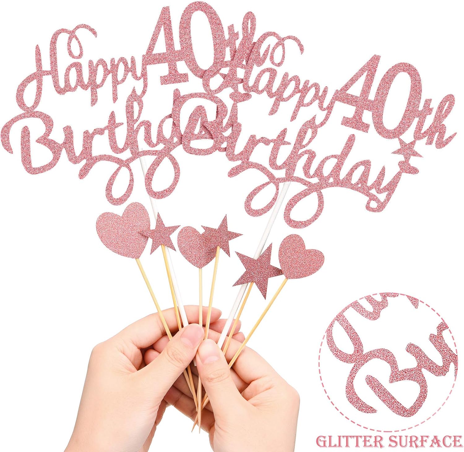 40th Birthday Cake Topper Set - Image 5