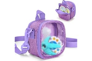 LoDrid Travel Carrying Case Compatible With Moonlite Storytime Mini Projector and Digital Storybooks, with Transparent Pocket and Adjustable Shoulder Strap for Story Reels, Purple, Case Only