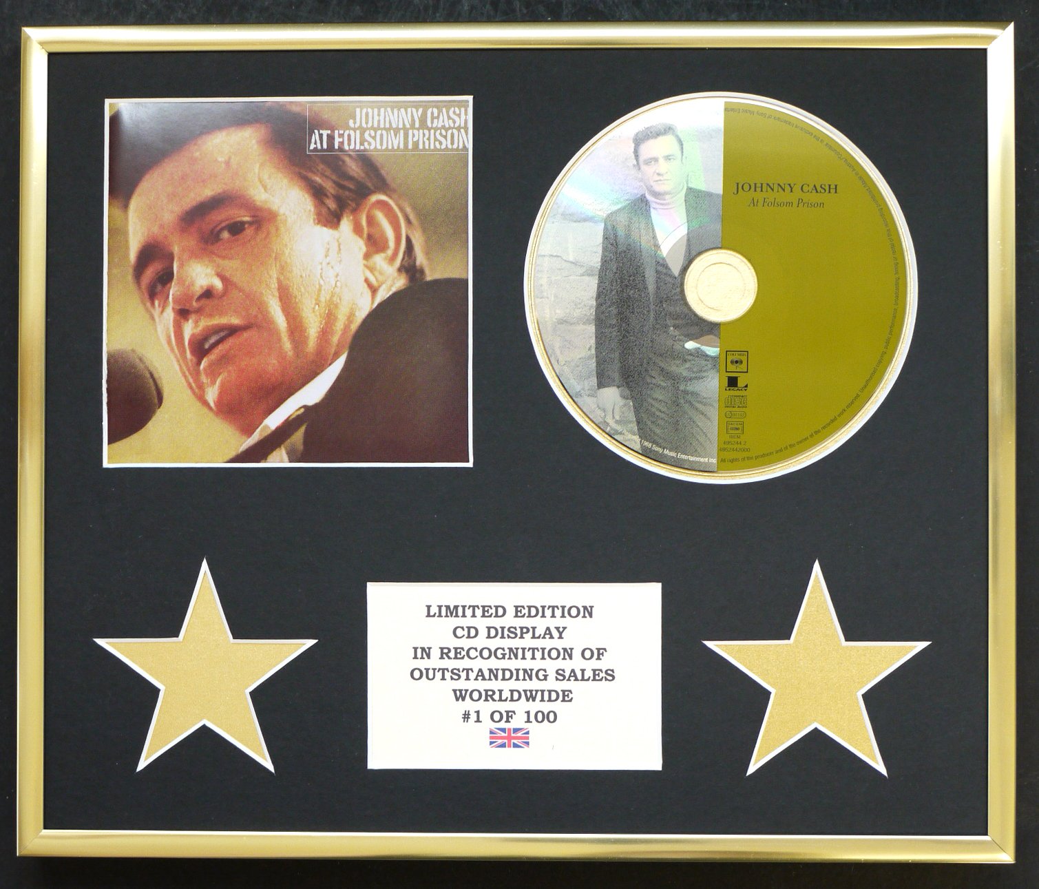 JOHNNY CASH/CD DISPLAY/LIMITED EDITION/COA/AT FOLSOM PRISON