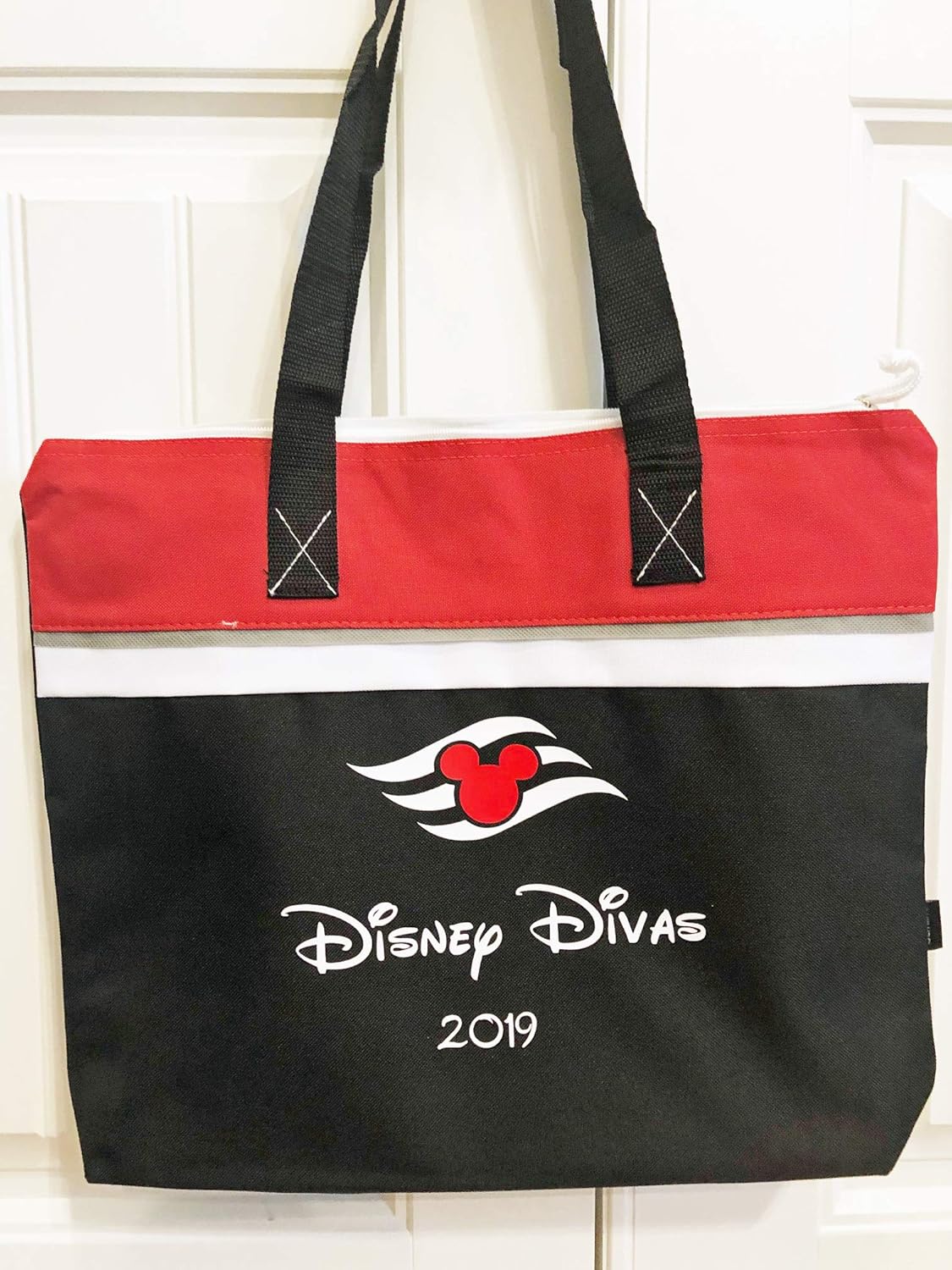 black tote red inside