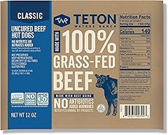 Teton Waters Ranch Classic Uncured Beef Hot Dog, 12 OZ