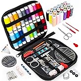 Sewing Kit Basic for Adults, 87 Pcs Sewing Kit with Needle and Thread, Sewing Supplies Portable Travel Emergency Repair Kit for Beginners Home DIY, Gift for Mom and Grandma OKOMER