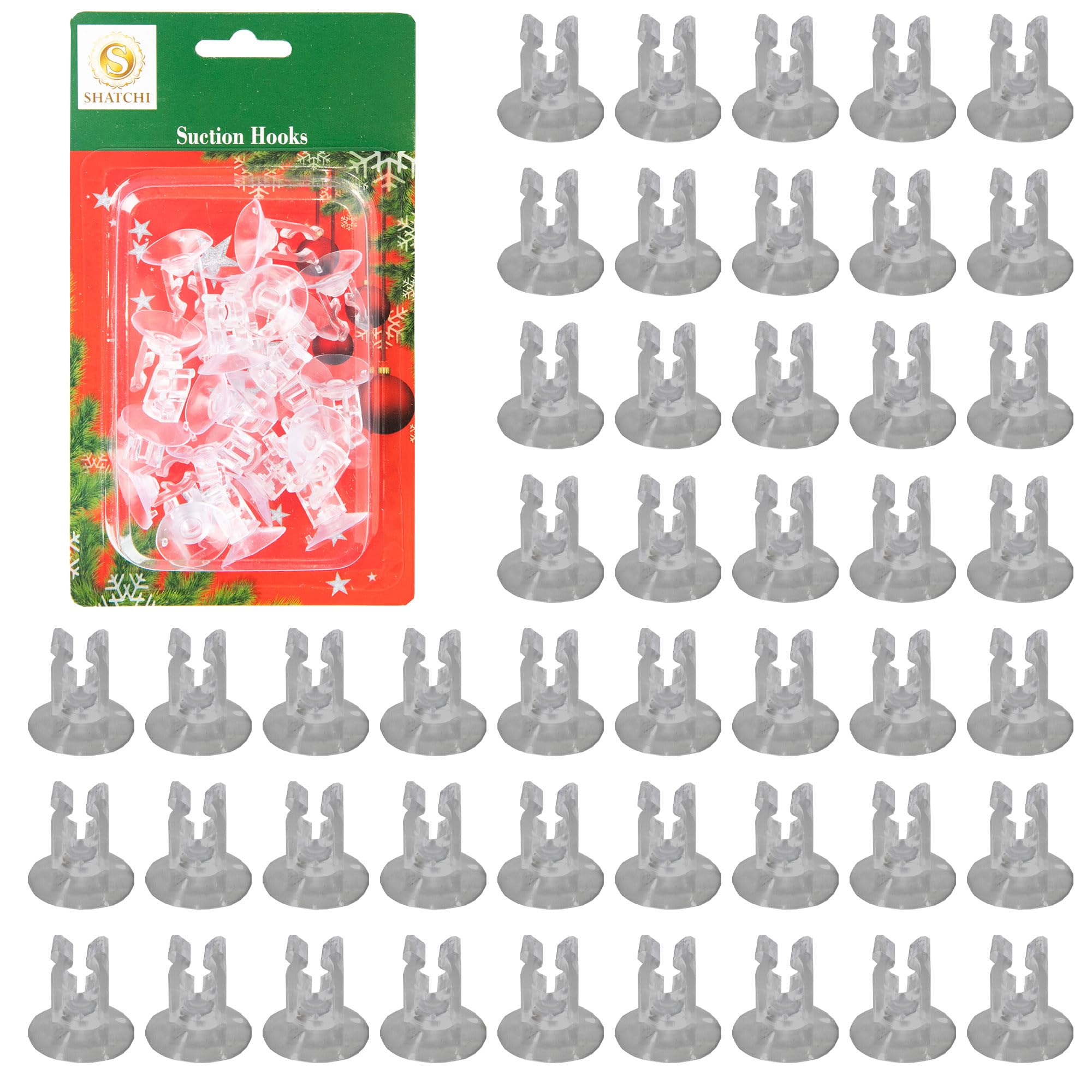 100Pcs Window Suction Hooks Clips Window Suckers – 23mm Mini Suction Cups with Slot for Christmas Lights, Hanging Holiday Decorations, Rope String Lights