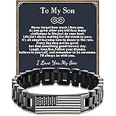 LANGE HOME Gifts for Men Men's Stainless Steel Bracelet Engraved with “Love You Forever” – Adjustable Gifts for Him Boyfriend, Husband, Son – Premium Box for Birthday, Anniversary, Holiday