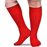 Highland Scottish Wool Blend Kilt Hose for Men Ribbed Socks for USA Shoe Sizes