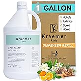 Kraemer Paris Bulk Shampoo Refill Gallon Size hotel for Hotel,Airbnb,Gyms,Hospitality, and Vacation Rentals,All-in-One Salon Quality,3.78 Liter Size, Cruelty-Free Refillable for Hair and Body Wash