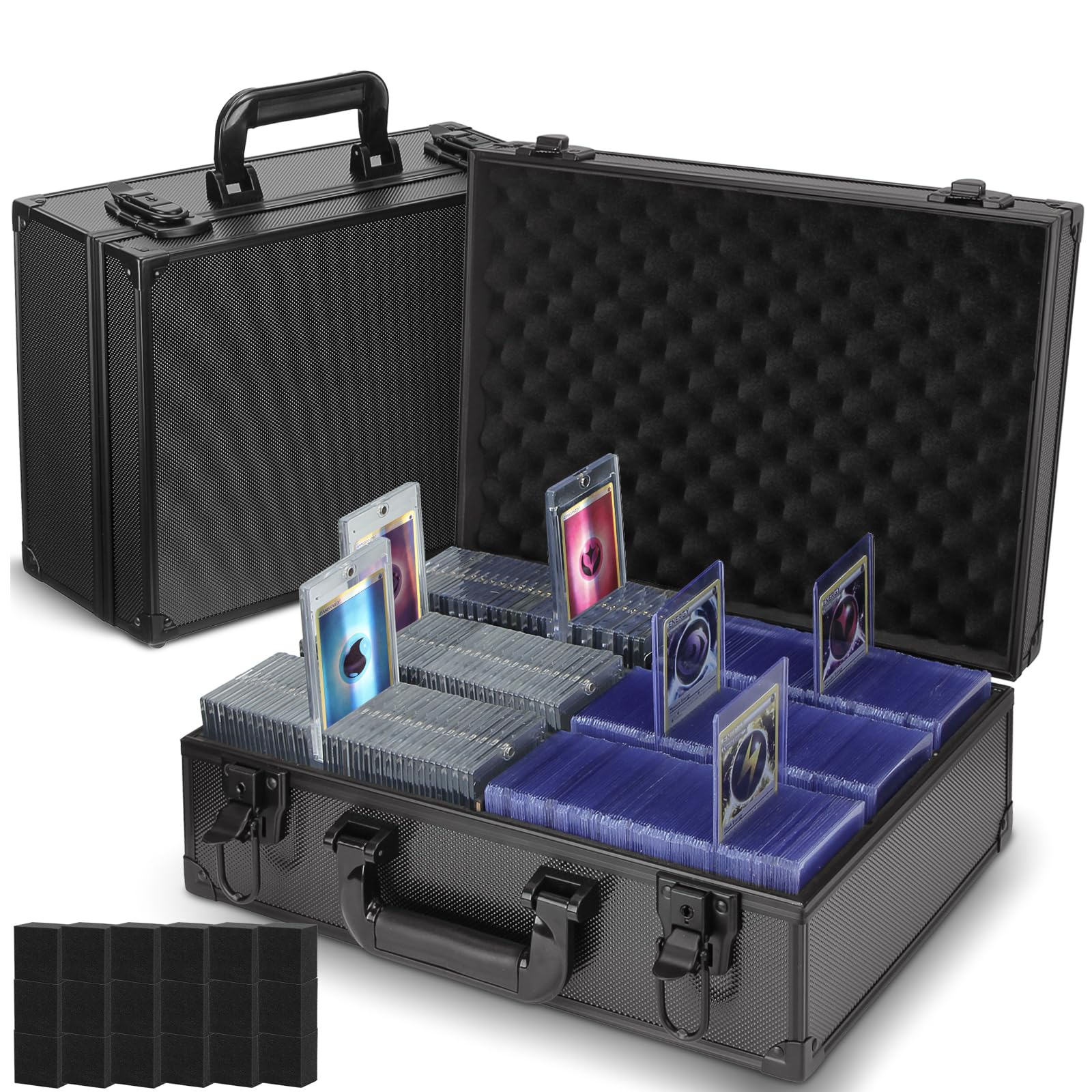Photo 1 of JoyHood Top Loaders Storage Box with Key Lock - Holds up to 600+ Top loaders or 130+ 35pt One Touch, Trading Card Case Sports Card Storage Box, Not for Graded Card