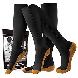 cerpite Zipper Compression Socks, 2 Pairs 15-20