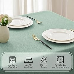 MIULEE Mint Green Polyester Linen Rectangle