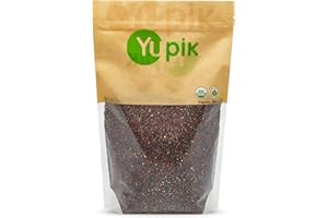 Yupik Organic Black & Red Quinoa Mix, 1 kg, Non-GMO, Gluten-Free, Kosher, Vegan, Raw Seeds, Blend of Red & Black Quinoa, Unsa