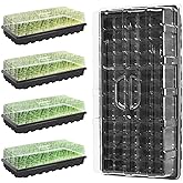 MIXC 5 Pack 1020 Seed Starter Trays with 3.6" Humidity Dome Plant Growing Tray Germination Seed Starting kit, Mini Greenhouse with Handle for Cloning Plant