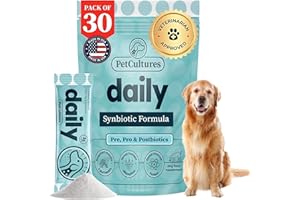 PetCultures Daily Probiotics for Dogs, Gut Health PRE, PRO, and Post-biotic Powder Supplement with Digestive Enzymes, Dog Pro