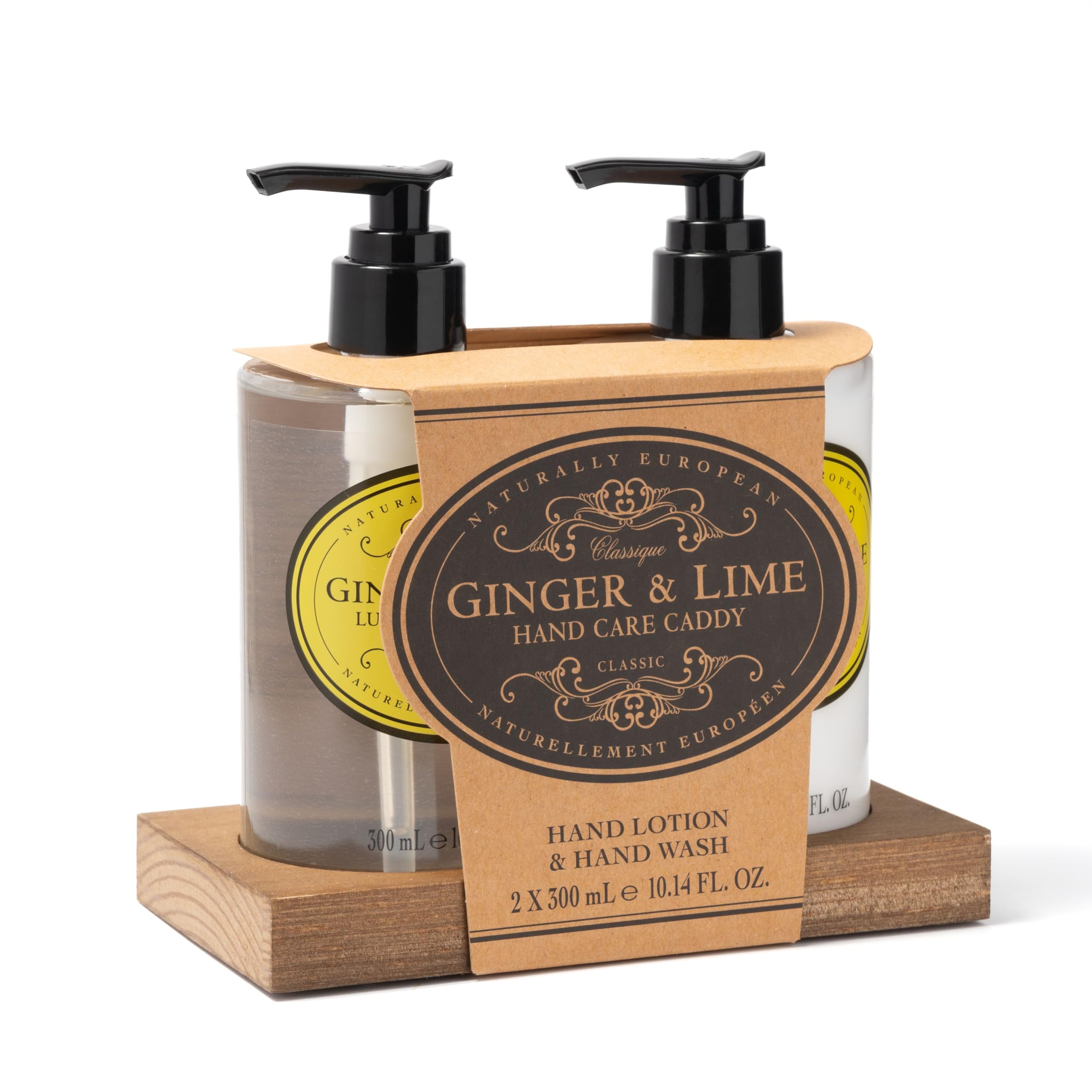 Naturally European Hand Wash/Hand Lotion Caddy (2 x 300ml) Ginger & Lime