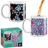 Disney Stitch Coffee Mug Women Teenagers Girls 312ml Ceramic Heat Colour Changing Mug Gift Set - Stitch Gifts for Her