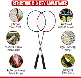 Unibos Badminton Set with Net and Poles Garden 4 Player Outdoor Kit view 6