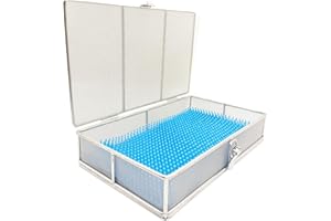 LOVEERCT Instrument Tray with Silicone Mat&Lid, 11.81"x7.87"x2.75" (30x20x7cm), 304 Stainless Steel Sterilization Basket–Ultrasonic Perforated Mesh Tray for Ophthalmic, ENT Instruments, Cleaning&Sterilization