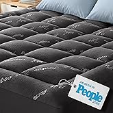 Ultra Soft Full Size Mattress Topper - Viscose Made from Bamboo Pillow Top Mattress Pad for Back Pain Relief - Naturally Cooling for Hot Sleepers, Dark Gray