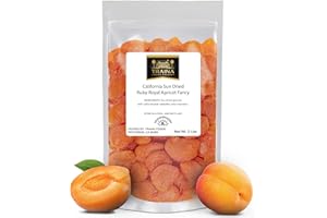 Traina Home Grown California Sun Dried Ruby Royal Apricot Halves - SEASONAL/LIMITED - Healthy, No Sugar Added, Non GMO, Gluten Free, Kosher Certified, Vegan, Packed in Resealable Pouch (2 lbs)