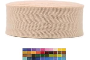 JACOB BICERRI 1.5" & 2" & 1.18'' & 1" Cotton Twill Tape - Herringbone Tape - 10 Yards - 50+ Colors -%100 Natural Cotton Herringbone Bias Binding Cotton Tape Trim for Sewing Wrapping Craft DIY 10194 (BlushPink)…