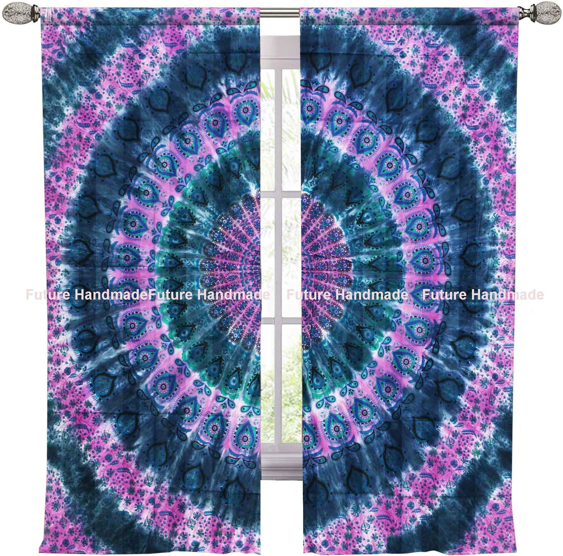 Future Handmade New Mandala Large Window Treatments Window Curtains Drapes Curtain Set (2x W42 xL82, Design 6)