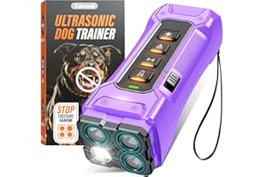 Zahawei Dog Bark Deterrent Devices, Anti Barking Device 3X Ultrasonic Bark Control Device 50ft Range, Rechargeable & Safe Dog Training Tool for Quiet Walks and Peaceful Homes