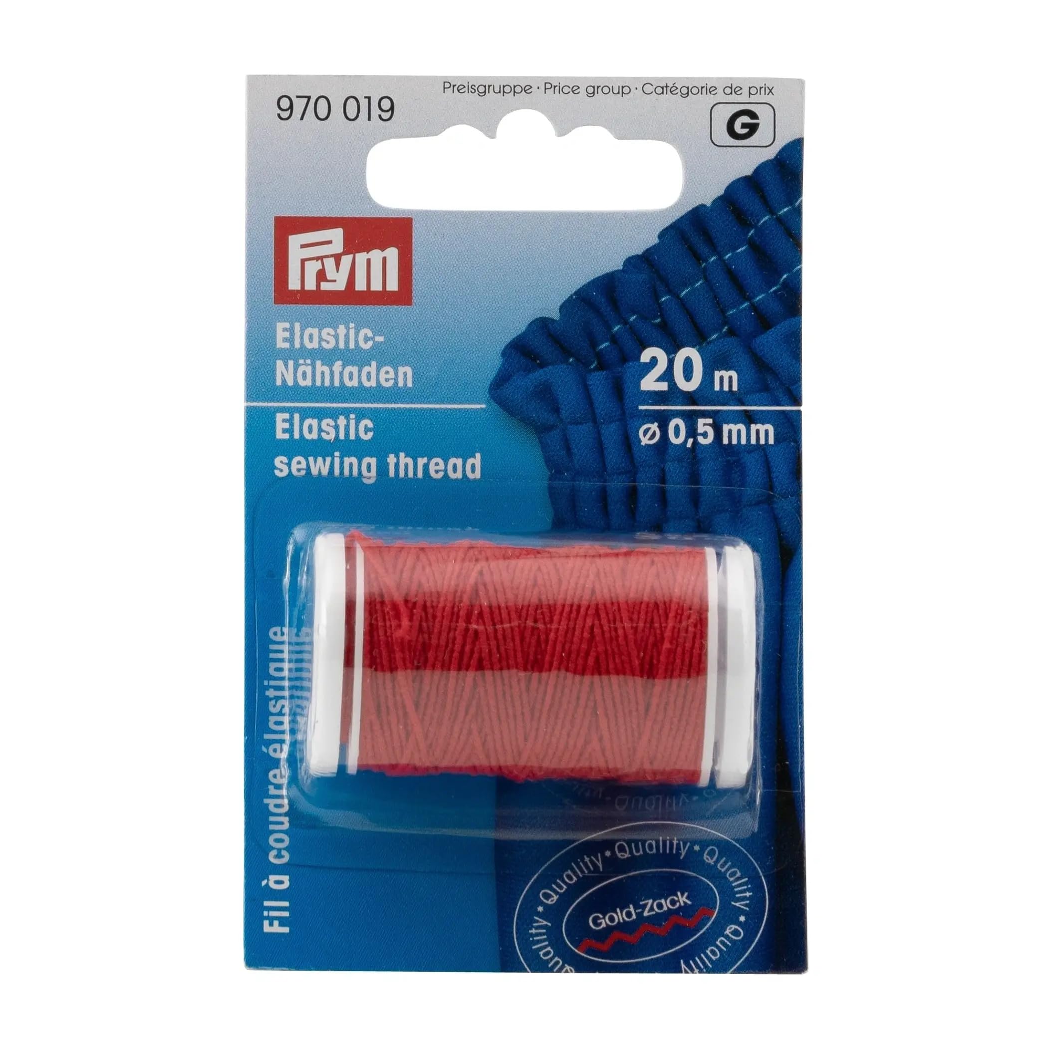 Prym - Elastic Sewing Red (0.5mm, 20m) Thread - 1 Unit