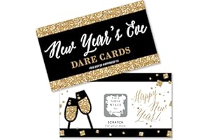Big Dot of Happiness New Year's Eve - Gold - New Years Eve Party Game Scratch Off Dare Cards - 22 Count