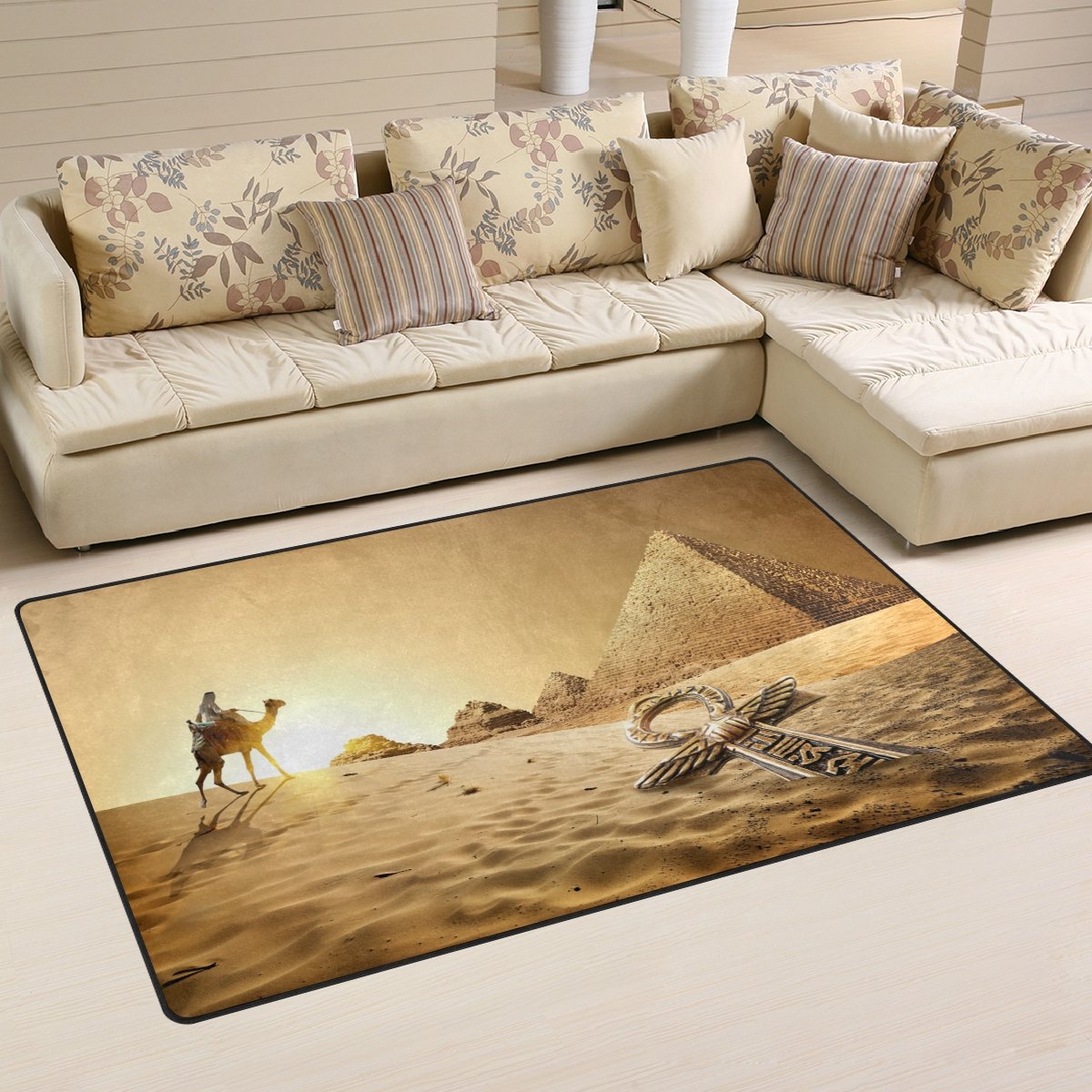 Amazon Com Welllee Egyptian Area Rug 2 7 X1 8 Camel Near