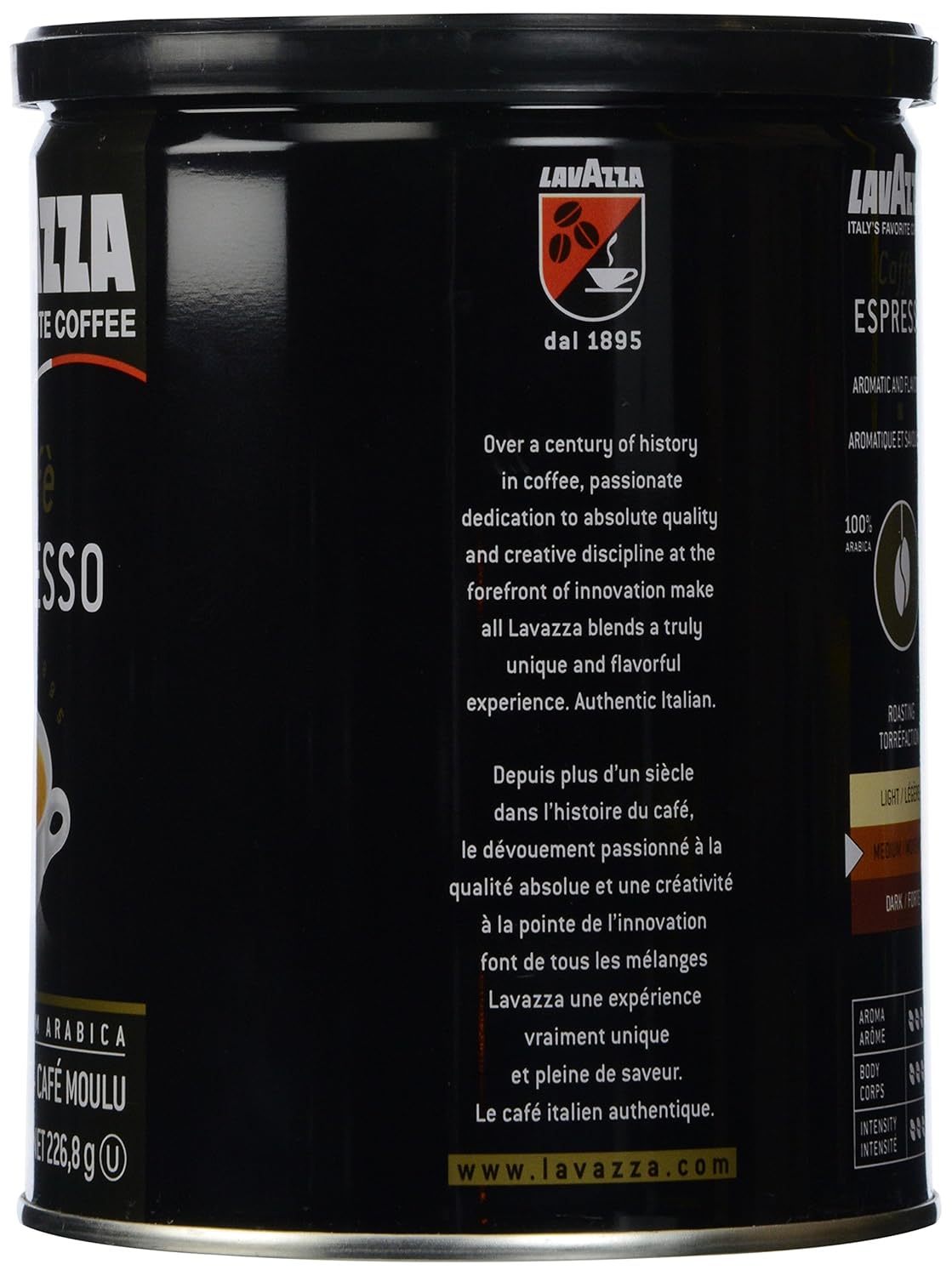 Lavazza Caffe Espresso Ground Coffee Blend, Medium Roast, 8-Ounce Can : Grocery & Gourmet Food