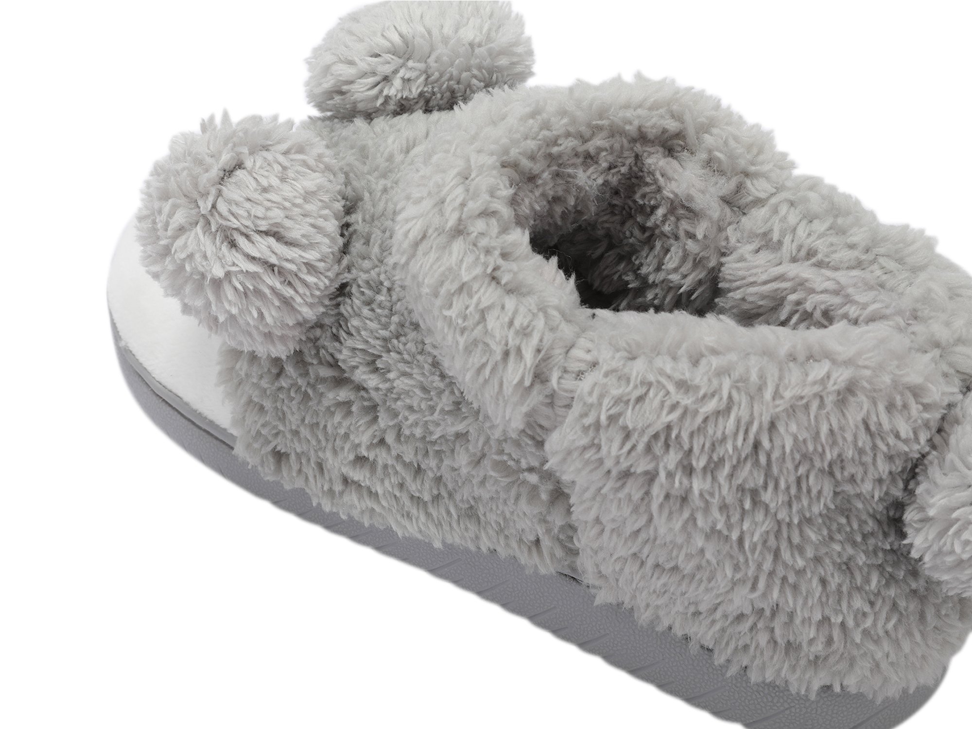 Women\'s Warm Plush Soft Sole Indoor Slipper Grey(High Top) 9-10.5 B(M) US