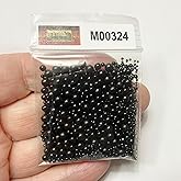 Morezmore M00324 0.5oz Microbeads No Hole Beads Mix 2mm 3mm 4mm 5mm Glass Black 0.5 oz Round Marbles for Eyes in Needle Felted Animals QC1
