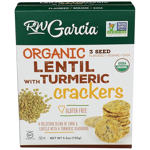 RW GARCIA ORGANIC LENTIL TURMERIC CRACKERS, 5.5 OZ