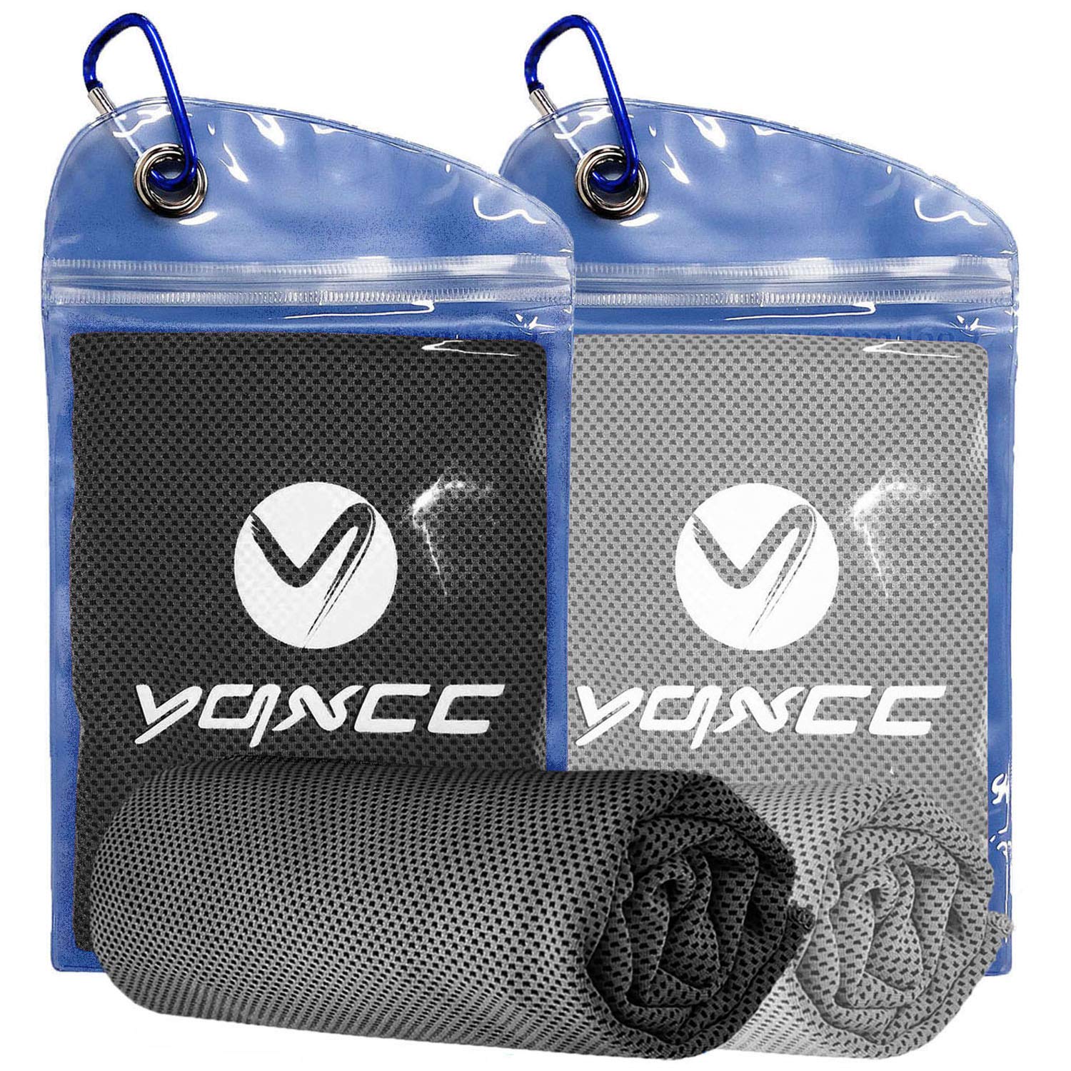 YQXCC 2 Pack Cooling Towels | 120x30 cm | Cold Cool for Neck | Microfibre Soft Breathable Chilly | for Sports Yoga, Golf, Gym, Camping, Running, Workout & More Activities