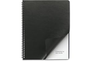 GBC GBC9742491 Leather Look Premium Presentation Binding Covers, Non-Window, Square Corners, Black, 200 Pieces Per Box, 8.5" x 11"