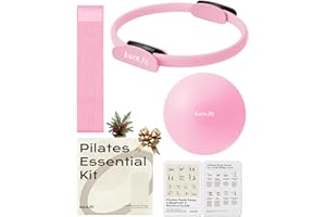 kure.fit Home Pilates Essentials Kit for Women | Pilates Ring, Mini Ball, Booty Band Set | Pilates Equipment Starter Set in Gift Box | Workout Guide Included