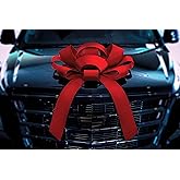 CarBowz Big Red Velvet Car Bow, Giant 30" Bow, Non Scratch Magnet, Weather Resistant Vinyl