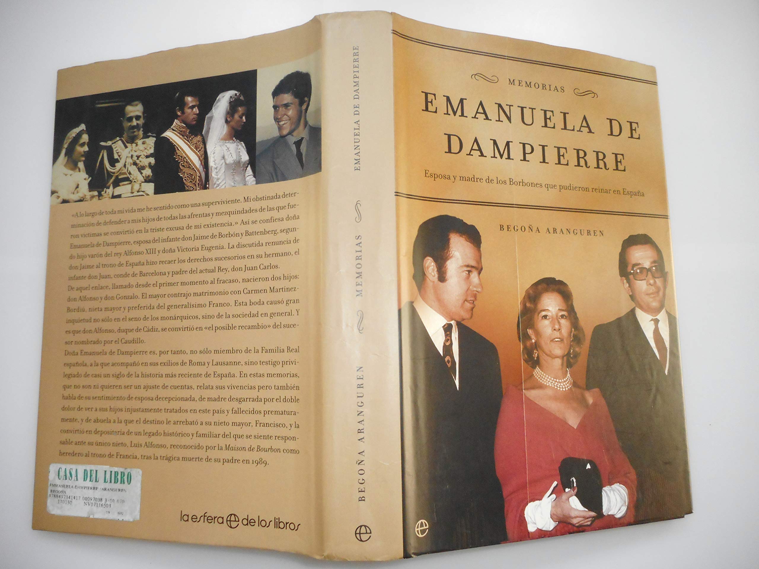 Portada de Emanuela de Dampierre, memorias : esposa y madre de los Borbones que pudieron reinar en España