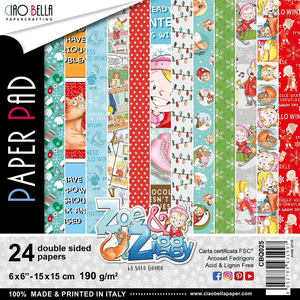CIAO BELLA PAPER 6X6 24/PK, Zoe & Ziggy, 12 Designs/2 Each, One Size