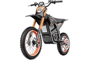 MALZAHAR Electric Dirt Bike for Adults, 3000W Peak Motor, Max 34 MPH and 48V 21Ah Removable Battery, Dual Hydraulic Brakes, Full Suspension Electric Motorcycle For Ages 13+, 14"/12" Fat Tire for All-terrain