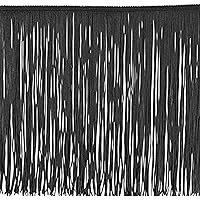Stretch Chainette Fringe Trim - 4 Inch Black Polyester Fringe For Costumes & Decor
