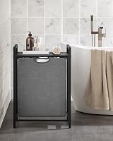 VASAGLE Laundry Basket Hamper with Removable Liner and Shelf 65 L view 3